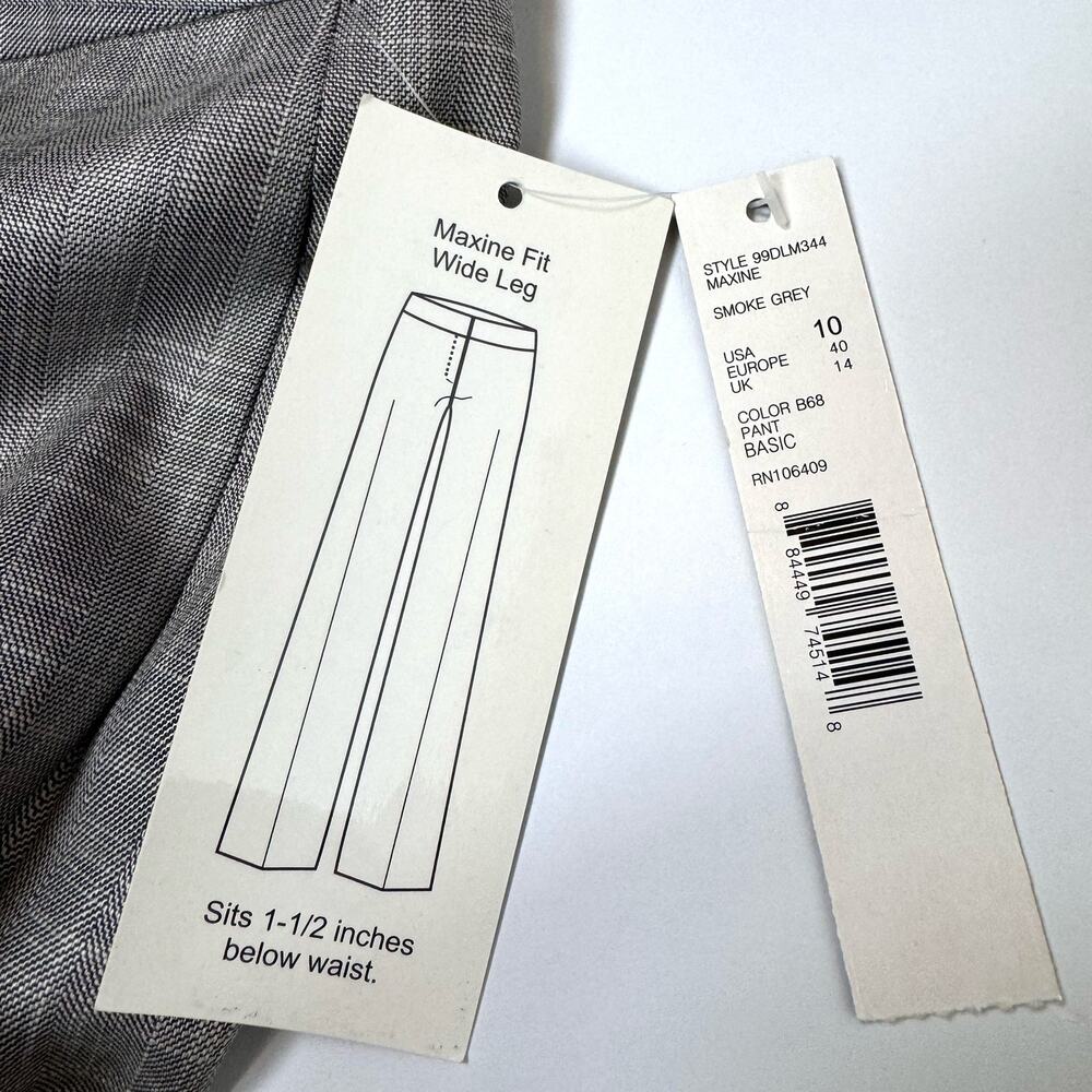 ANTONIO MELANI Maxine Fit Wide Leg Smoke Grey Pant Size 10 NWT - Picture 3 of 9
